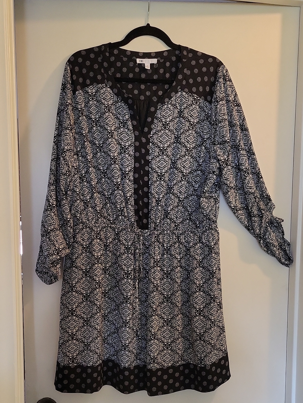 Black & White Printed Tunic Dress